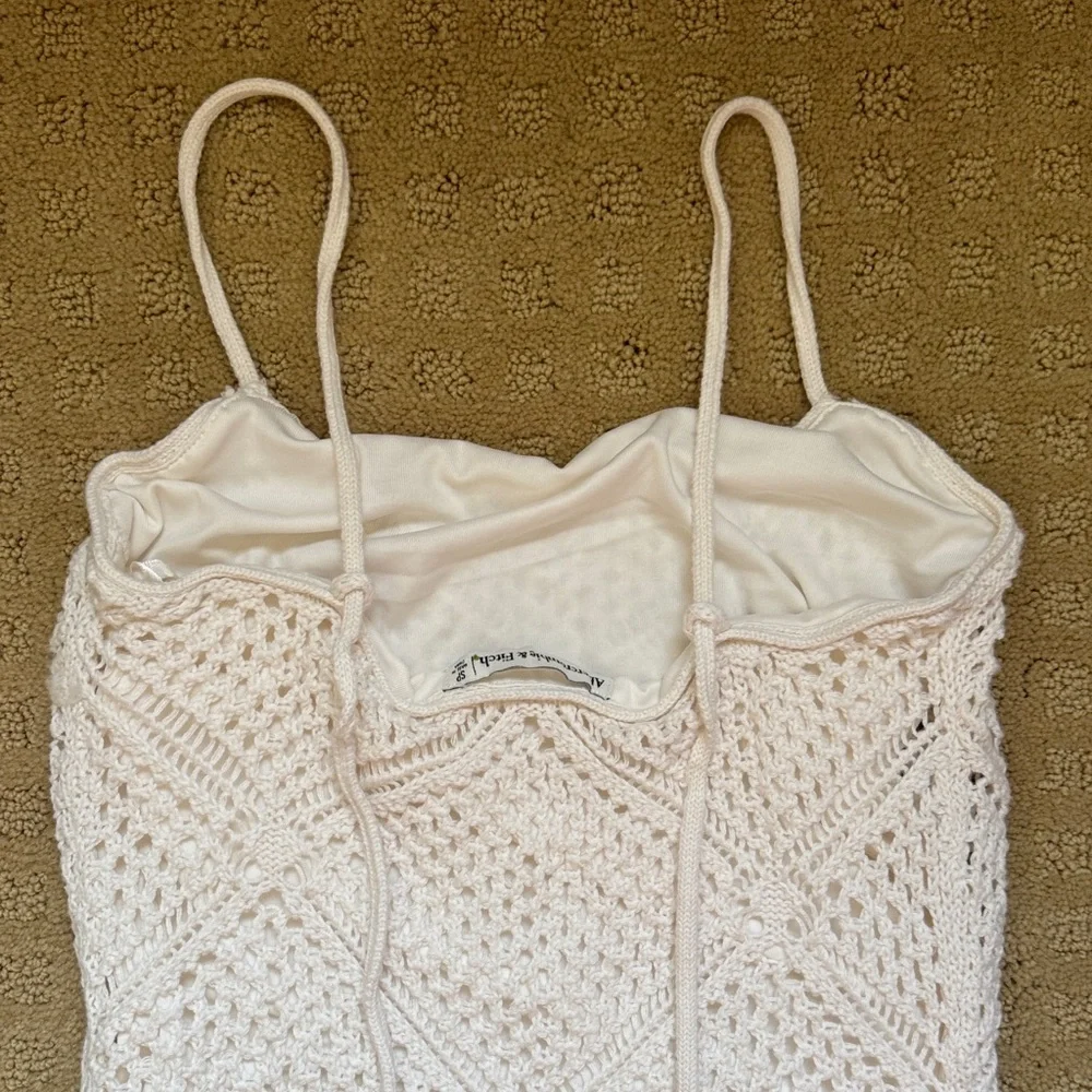 Abercrombie & Fitch Lined Crochet Fringe Mini Dress - Picture 10 of 12